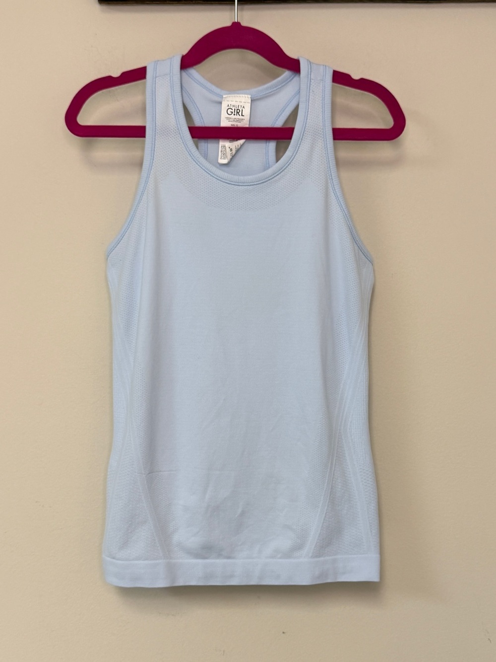 Athleta Girl: Girls Light Blue Seamless Racerback Tank Top, Size M (8/10)